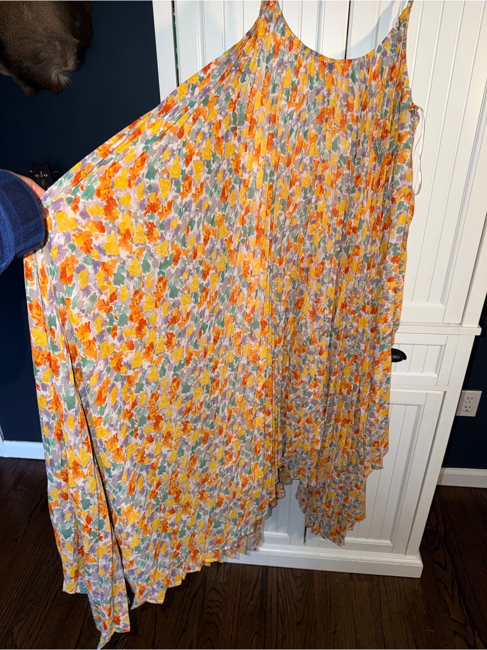 Endless Rose Spaghetti-Strap Handkerchief Hem Floral Dress in Yellow and Gray - Picture 2 of 3